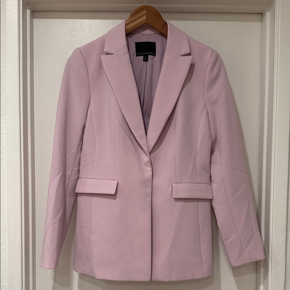 Banana Republic Light Pink Sculpted-Fit Washable Blazer Sz 4 - Picture 2 of 8